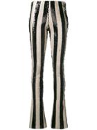 Marques'almeida Striped Sequin Trousers - Black
