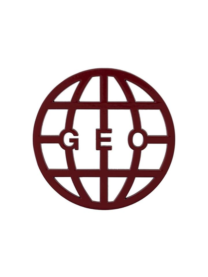 Geo Geo Globe Brooch - Red