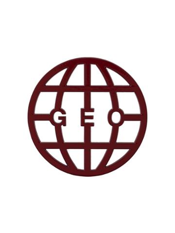 Geo Geo Globe Brooch - Red