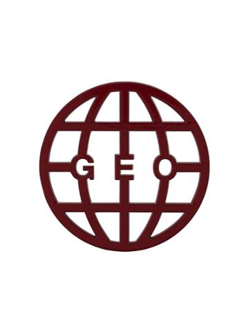 Geo Geo Globe Brooch - Red