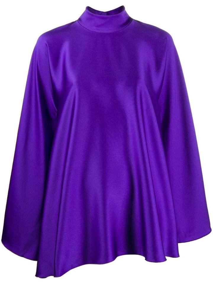 Styland High-neck Draped Dress - Purple