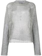 Balmain Open Knit Jumper, Women's, Size: 38, Grey, Polyamide/viscose/polyester