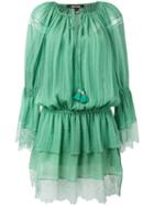 Roberto Cavalli Lace Trim Beach Dress, Women's, Size: 42, Green, Cotton/silk