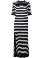 Alberta Ferretti Breton Stripe Lace Dress, Women's, Size: 40, Blue, Cotton/rayon/polyamide/other Fibers