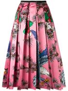 Gucci - Floral Print Pleated Skirt - Women - Silk/cotton/viscose - 40, Pink/purple, Silk/cotton/viscose