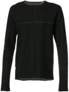 Ma+ Longsleeved T-shirt, Men's, Size: 46, Black, Cotton/polyamide/wool
