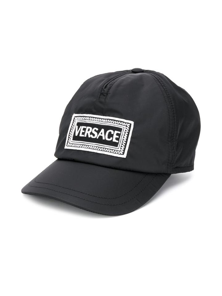 Young Versace Teen Logo Print Cap - Black