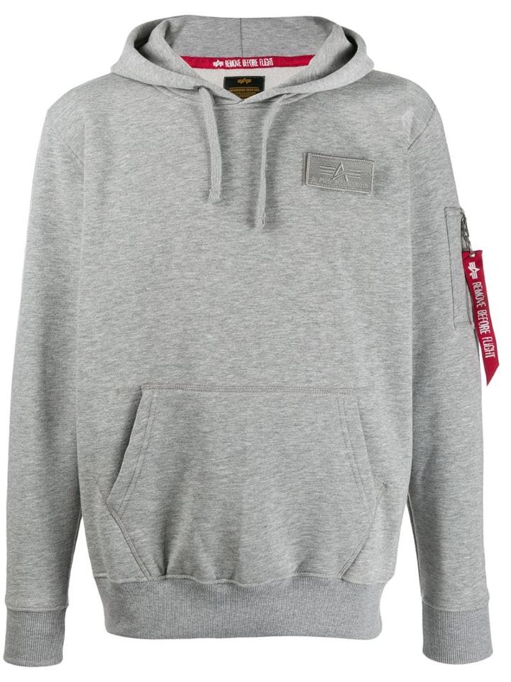 Alpha Industries Hooded Logo Sweatshirt - Grey