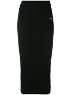 Gcds Fitted Midi Skirt - Black