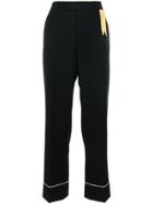 The Gigi Contrast Piping Trousers - Black