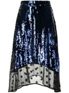 Markus Lupfer Sequin Lace Skirt - Blue