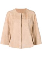 Drome Cropped Sleeves Leather Jacket - Neutrals