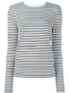 T By Alexander Wang Striped T-shirt, Women's, Size: Medium, White, Cotton