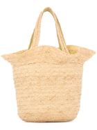 Shrimps Straw Tote Bag - Brown
