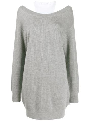 T By Alexander Wang Oversized Layered Jumper - Grey
