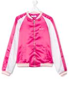 Msgm Kids - Zipped Bomber Jacket - Kids - Polyester - 14 Yrs, Pink/purple