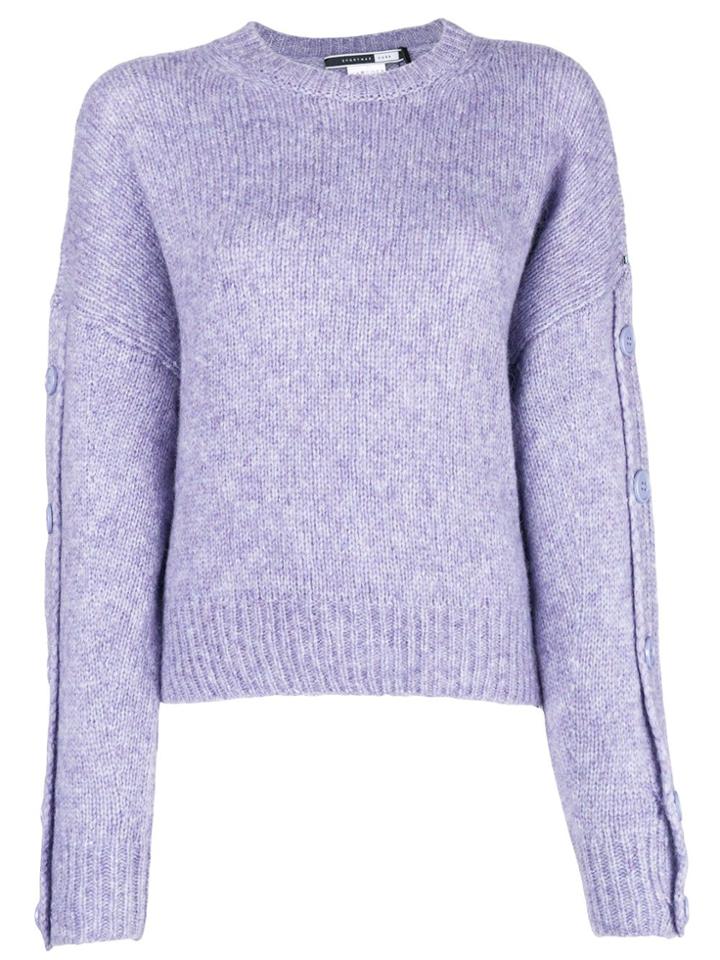 Sport Max Code Button Sleeve Boxy Sweater - Blue