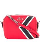 Karl Lagerfeld K Striped Camera Bag - Red
