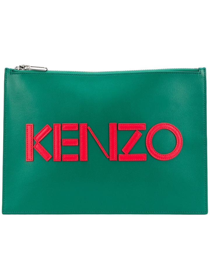 Kenzo Logo Clutch Bag - Green