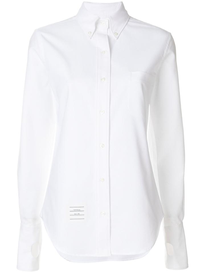 Thom Browne Oversized Long Sleeve Button Down With Thumbholes & French