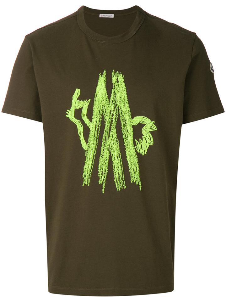 Moncler Embroidered Patch T-shirt - Green