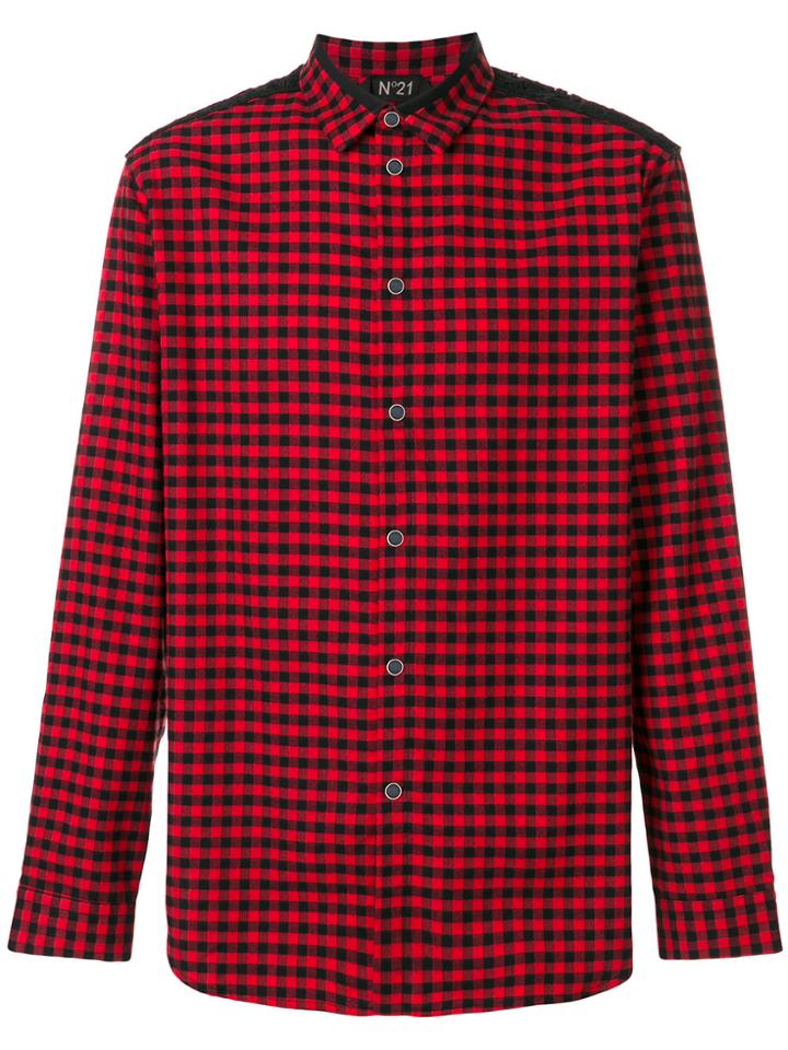 No21 Duo-tone Checked Shirt - Black
