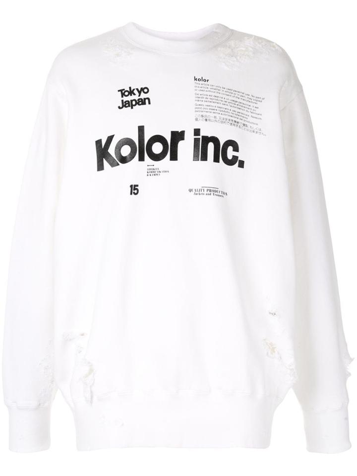 Kolor Printed Logo Sweatshirt - White