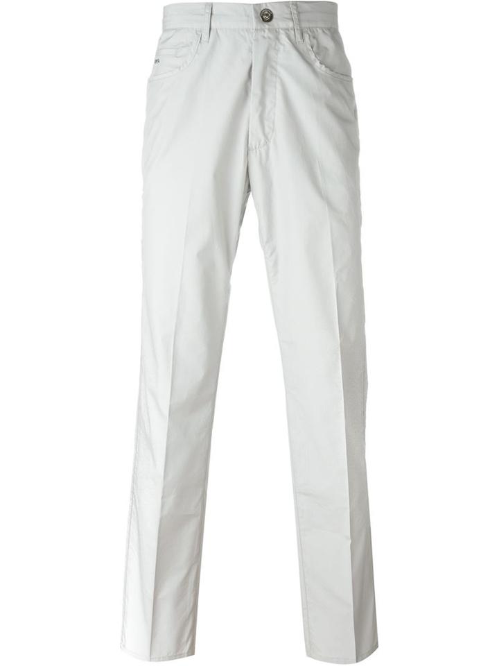 Emporio Armani Slim-fit Trousers, Men's, Size: 31, Grey, Cotton