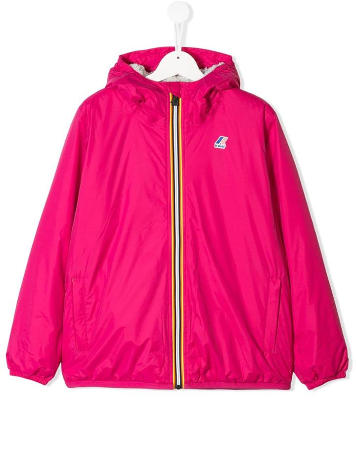 K Way Kids Zipped Jacket - Pink & Purple
