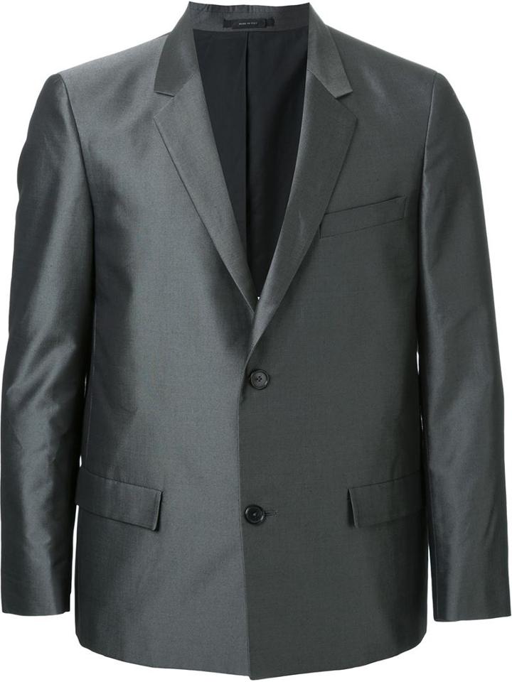 Jil Sander Metallic Blazer, Men's, Size: 50, Grey, Cotton
