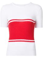 Maison Margiela Striped Knitted Top - White