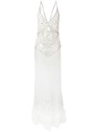 Amen - Embellished Long Dress - Women - Silk/polyamide/polyester/glass - 40, White, Silk/polyamide/polyester/glass