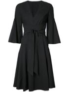 Natori V-neck Tie Wrap Dress - Black