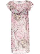 Chanel Pre-owned Bow Detail Roses Print Dress - Purple