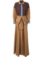 Vika Gazinskaya 'crocket' Detail Dress, Women's, Size: 38, Brown, Cotton