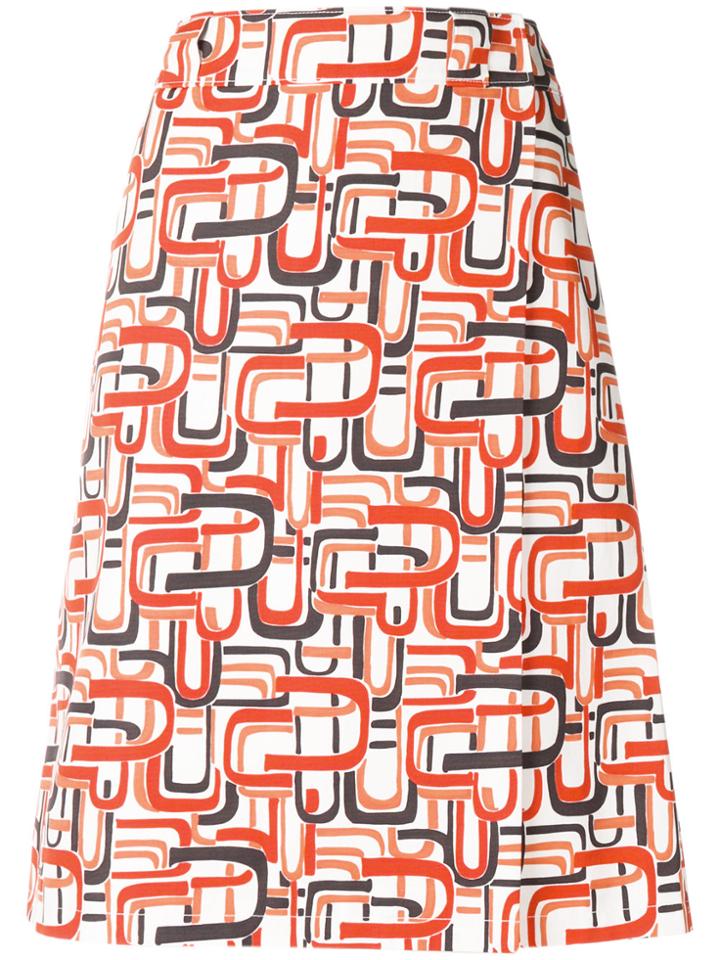 Prada Abstract Print Skirt - Yellow & Orange