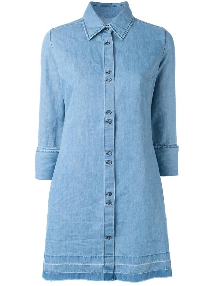 J Brand Denim Shirt Dress, Women's, Size: Medium, Blue, Cotton/linen/flax