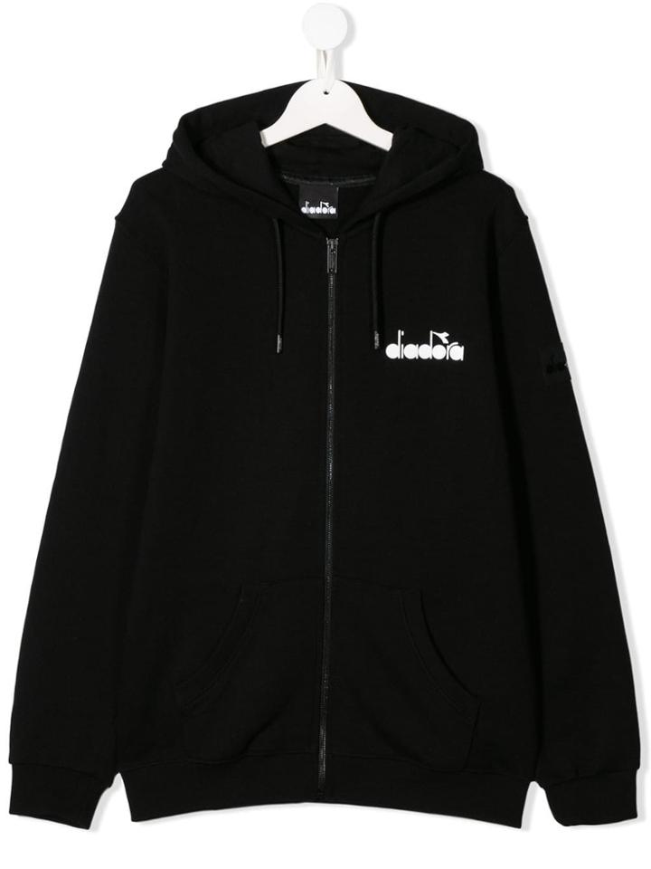 Diadora Junior Teen Logo Zip Hoodie - Black