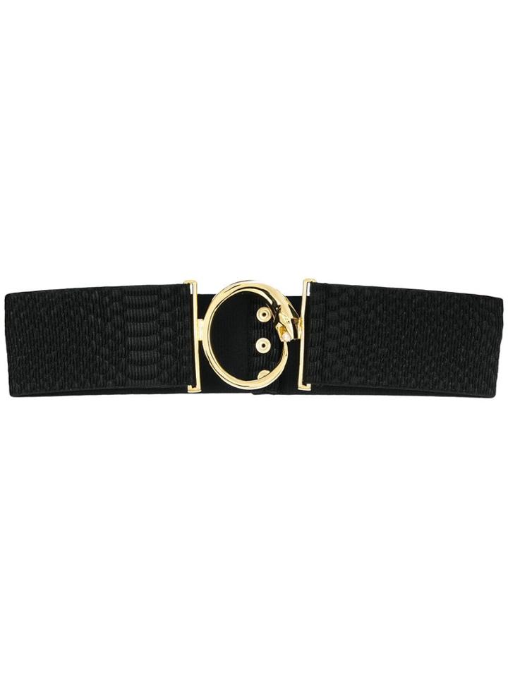 Cavalli Class Round Buckle Belt - Black