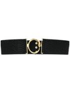 Cavalli Class Round Buckle Belt - Black
