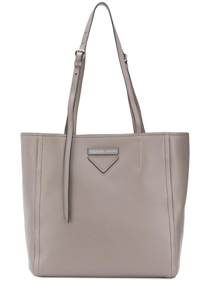 Prada Logo Shopper Tote - Grey