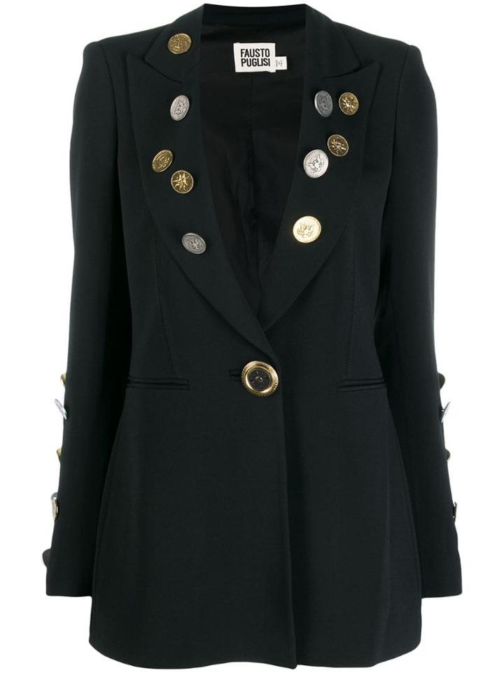 Fausto Puglisi Coin Embellished Blazer - Black