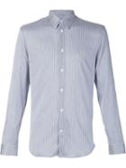 Maison Margiela Fine Striped Shirt, Men's, Size: 39, Blue, Cotton/silk