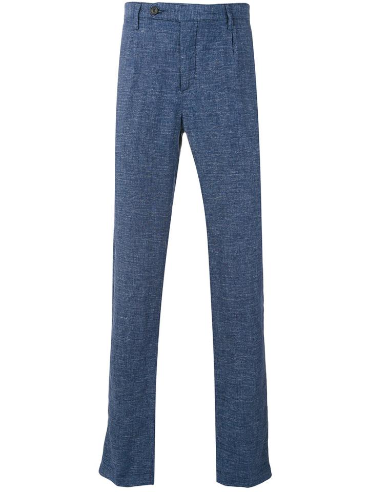 Massimo Alba - Flap Pocket Trousers - Men - Linen/flax - 48, Blue, Linen/flax