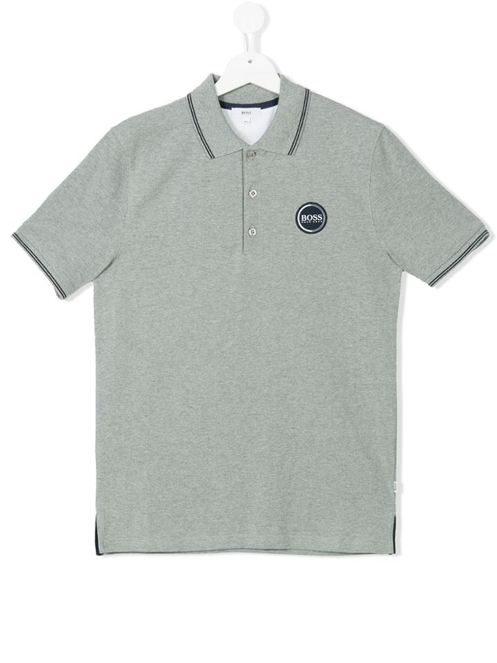 Boss Kids Polo Patch Polo Shirt - Grey