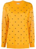 Fendi Ff Embroidered Jumper - Yellow
