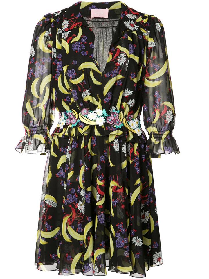 Giamba Multiple Print Sheer Dress, Women's, Size: 40, Black, Polyester
