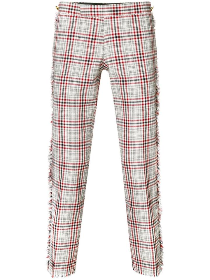Thom Browne Frayed Shadow Prince Of Wales Trouser - Multicolour