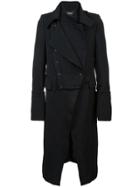 Ann Demeulemeester Striped Double Breasted Coat - Black
