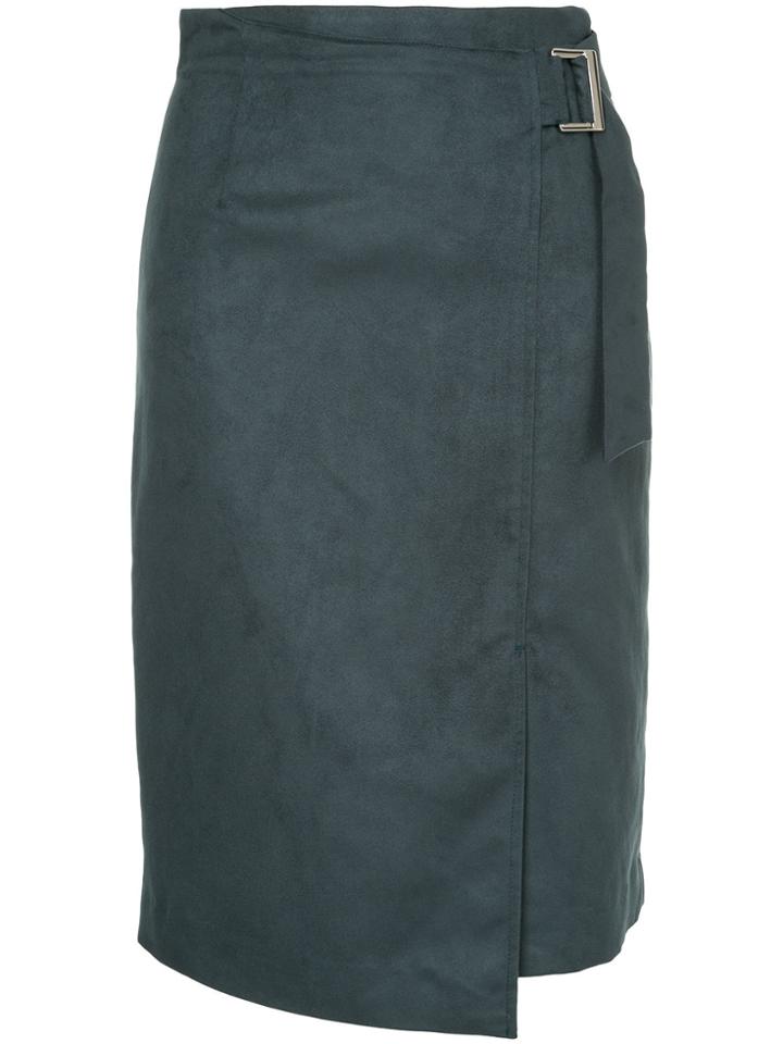 Loveless Buckled Wrap Skirt - Green